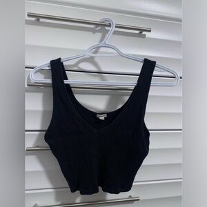 🖤 Garage - V-neck Ribbed Cropped Tank Top